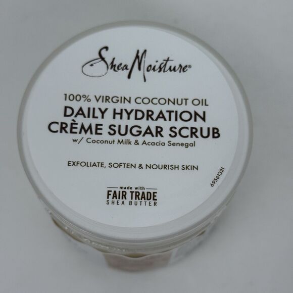 Shea Moisture Daily Hydration Crème Sugar Scrub 100% Virgin Coconut Oil 9 oz NEW - Picture 5 of 6